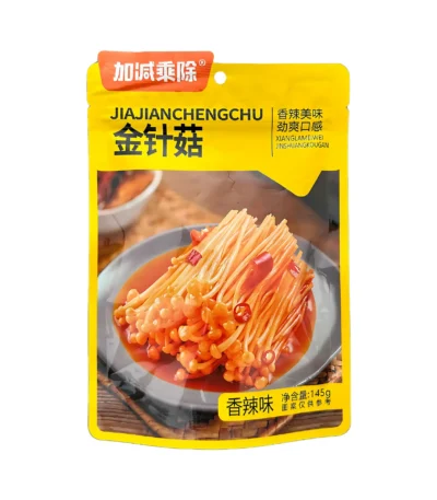 Эноки JIAJIANCHENGCHU — маринованные грибы эноки в остром соусе, 145 г