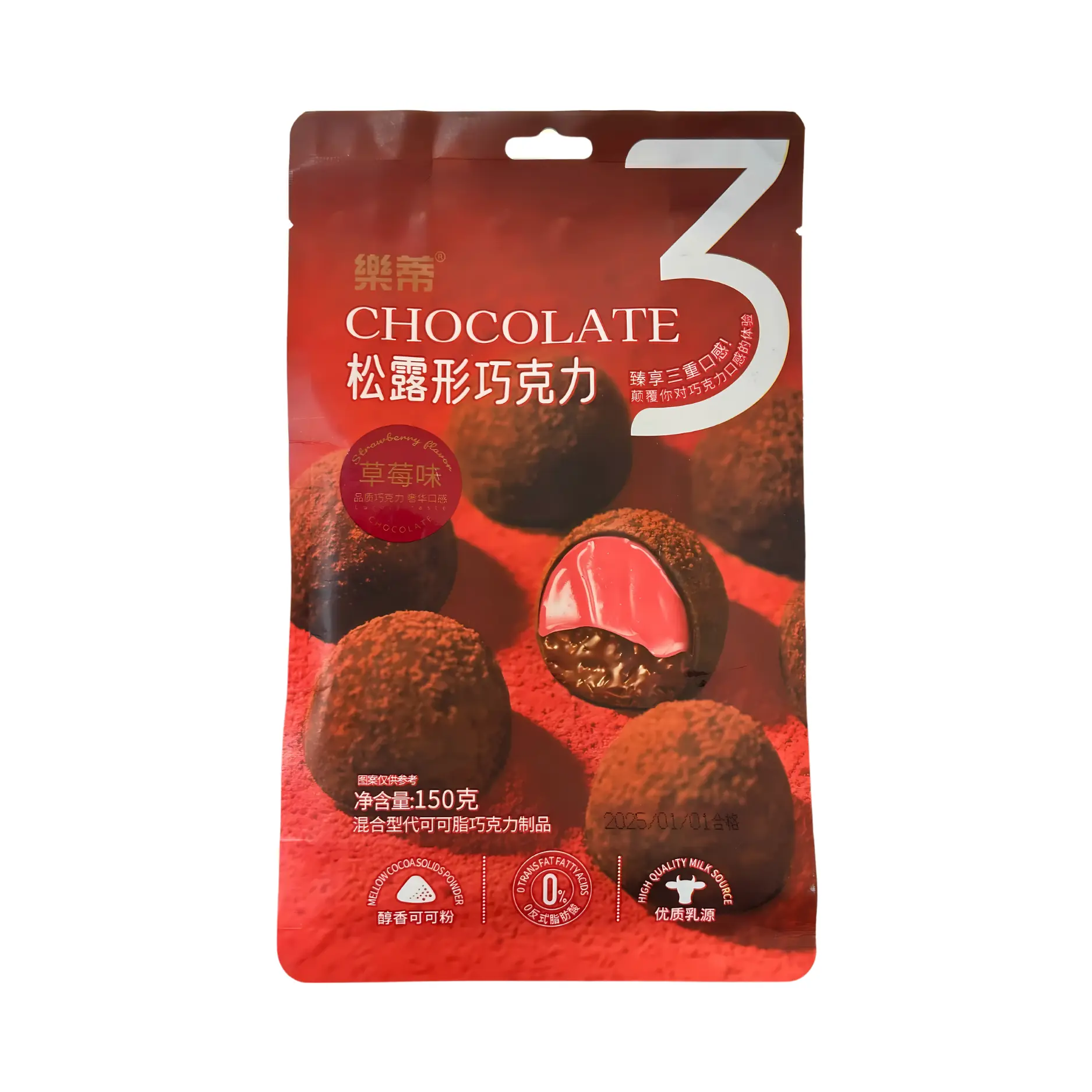Шоколадные трюфели LeDi со вкусом клубники 150г