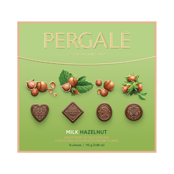 Ассорти шоколадных конфет Pergale фундук с молочным шоколадом 110г